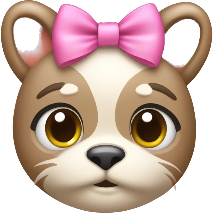 Dear with pink bow emoji