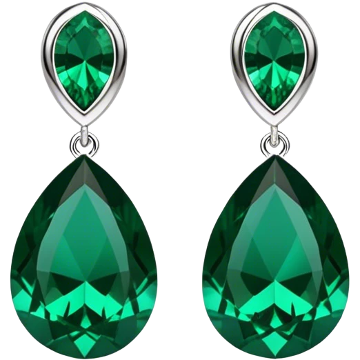 A medium drop style bold earrings in rich emerald green, sleek modern design emoji