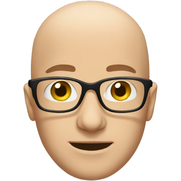 Bald man glasses emoji