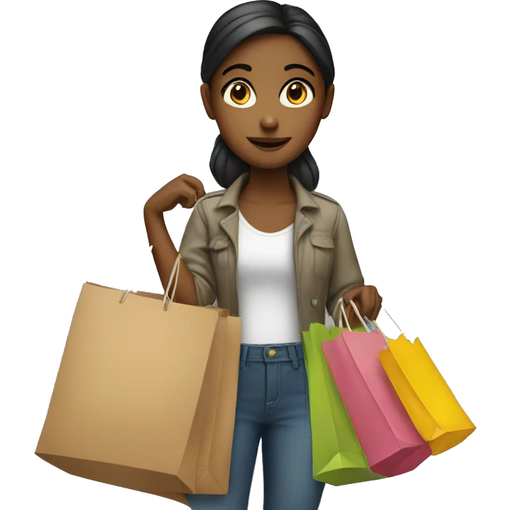 girl holding shopping bags emoji