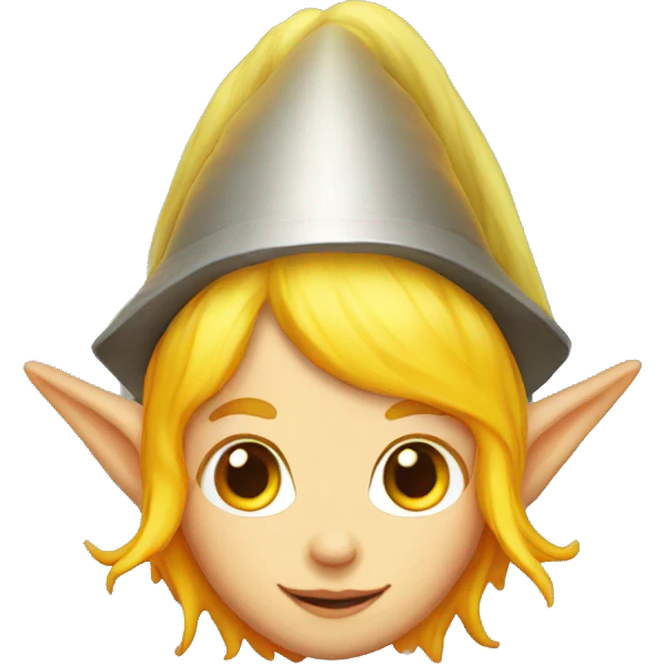 Yellow hair elf with fiery-halo emoji