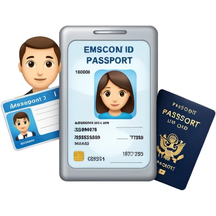 Personal ID Card and passport emoji