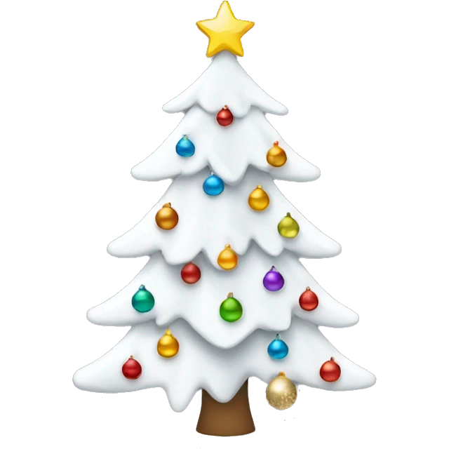 White Christmas tree with decorations emoji