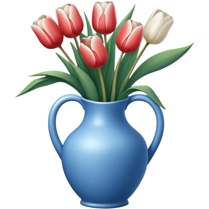 White tulips Flowers in a blue vase emoji