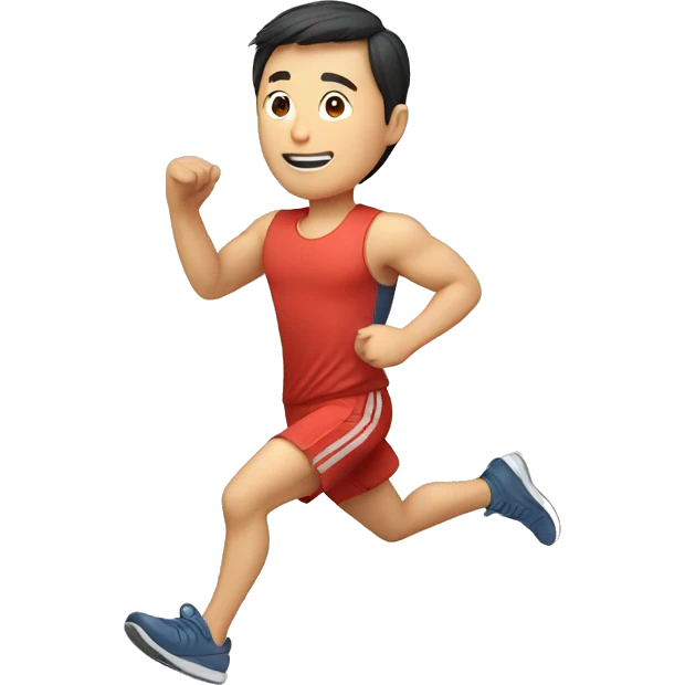 A Chinese man Running exercise emoji