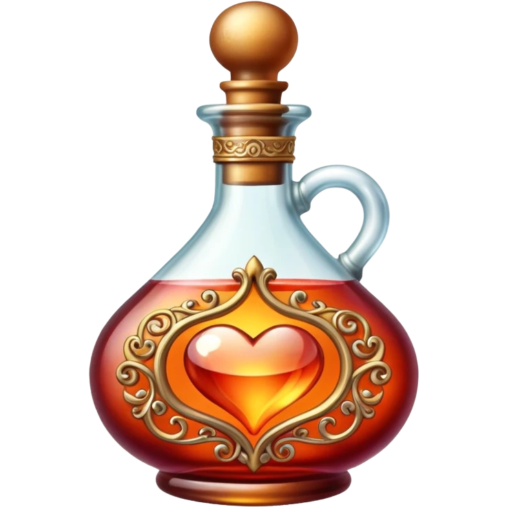 Romantic lush warm-colored magical vintage Love potion bottle emoji