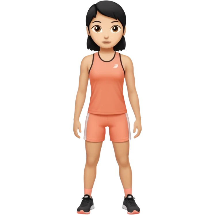 Exercícios cor roupa salmão cabelo preto emoji