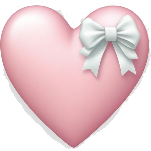 Pastel pink heart with white bow emoji
