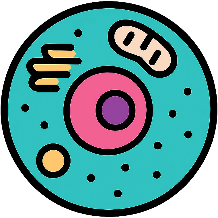 a human cell, vibrant color outline style emoji