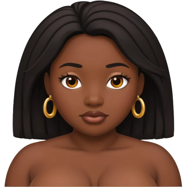Woman black chunky with big tits naked and pussy emoji