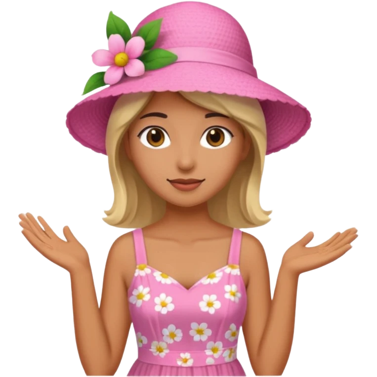 only a pink summer with flower hat emoji
