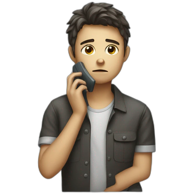 sad boy waiting for a call emoji