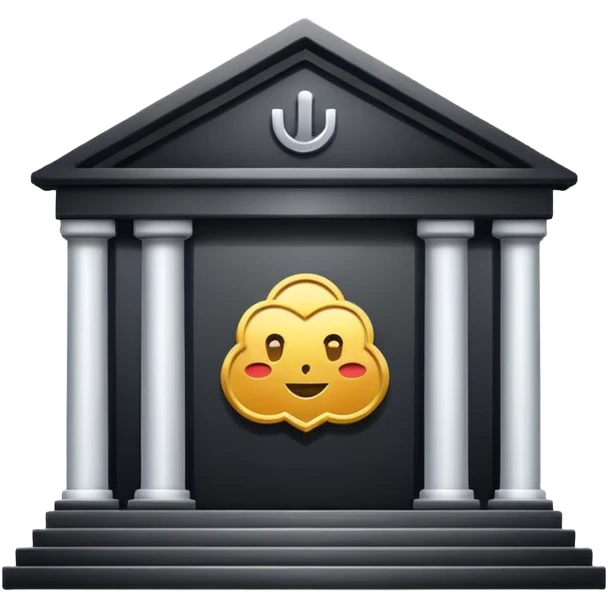 Bank with upload icon emoji
