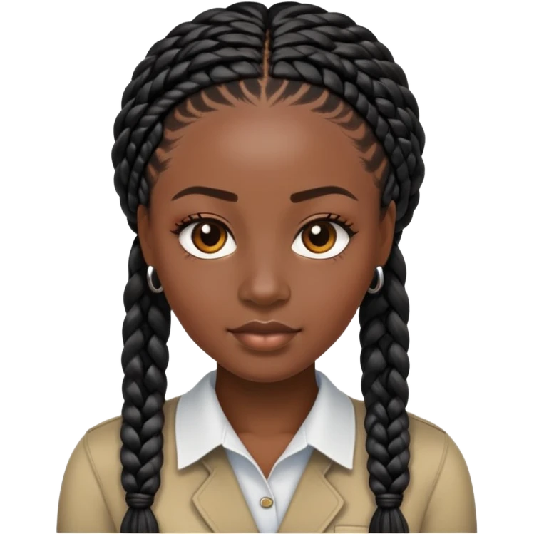 Black woman with box braids emoji