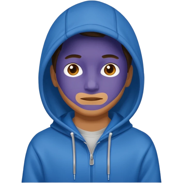 emoji of a person wearing a blue hoodie emoji