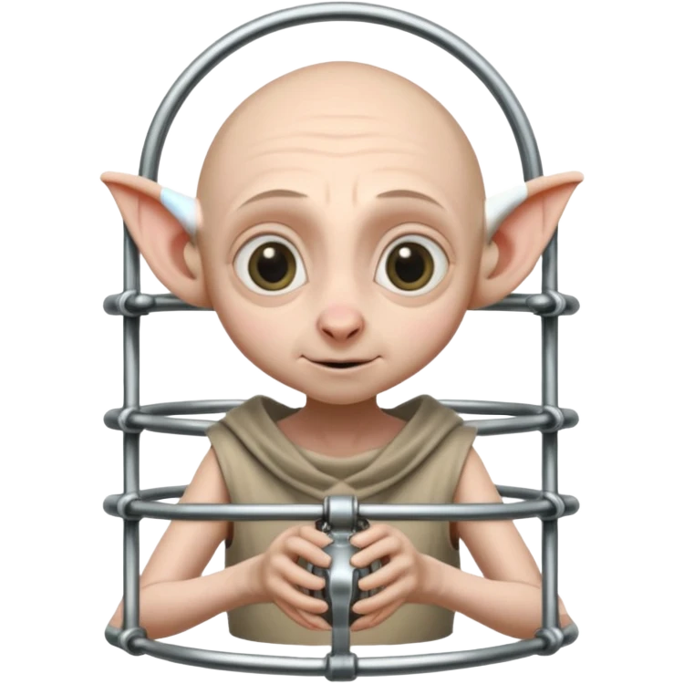 Dobby the house elf in steel chastity cage emoji