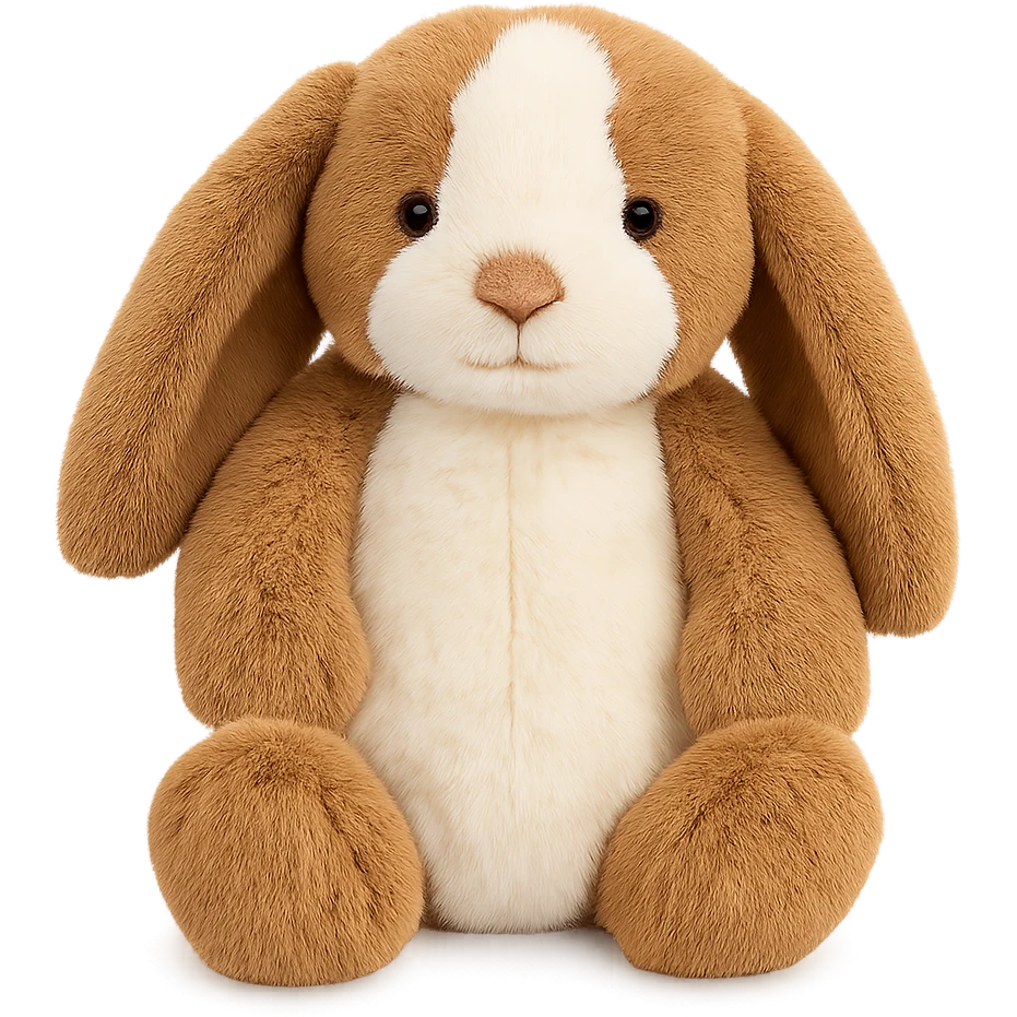cute brown and white holland lop jellycat bunny plushie emoji
