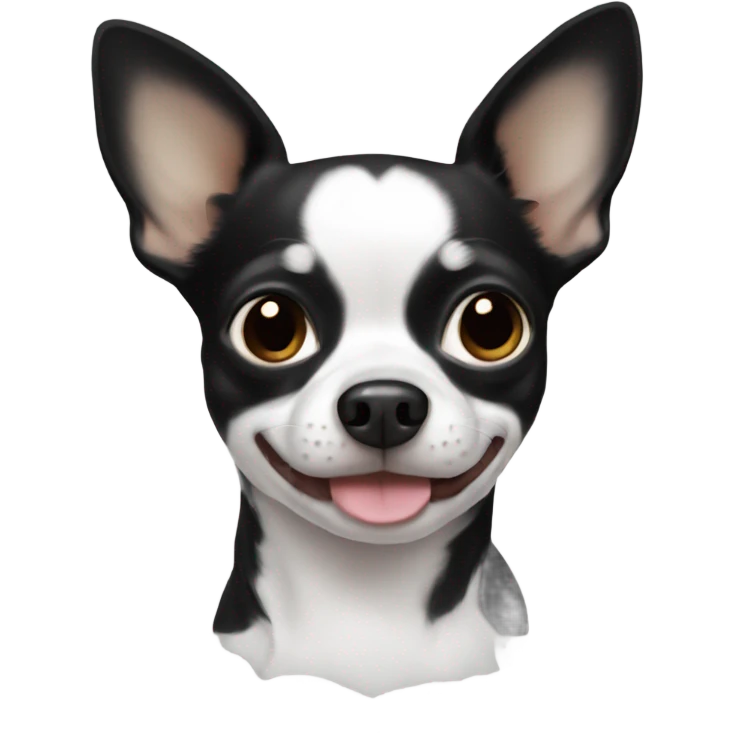 Black and white chihuahua  emoji