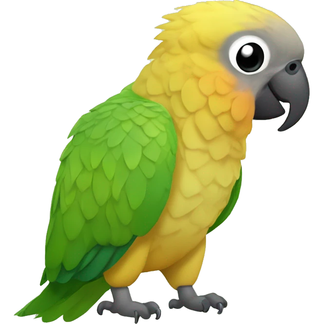 Pineapple green cheek conure eating a nut emoji