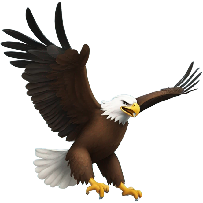 Eagle doing belly flop emoji