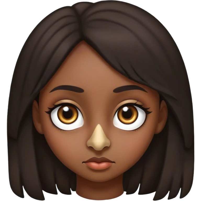 girl with a nose like an eagle with big eyes dark skin dark hair dark eyes emoji