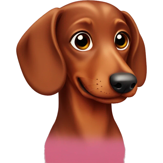Brown Dachshund as valentines  emoji