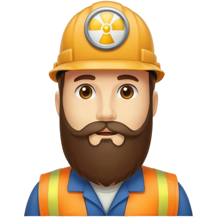 30 inch Long beard brown cap nuclear worker  emoji