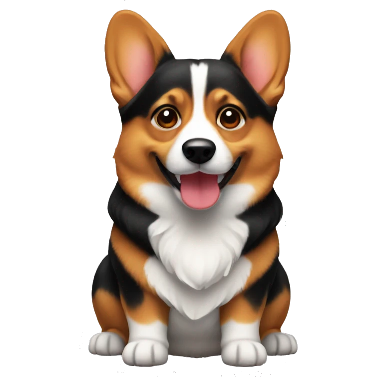Corgi dog black and red emoji