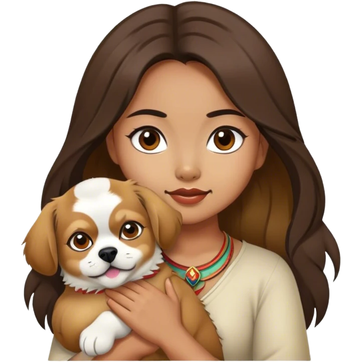 filipino girl with tibetan spaniel emoji