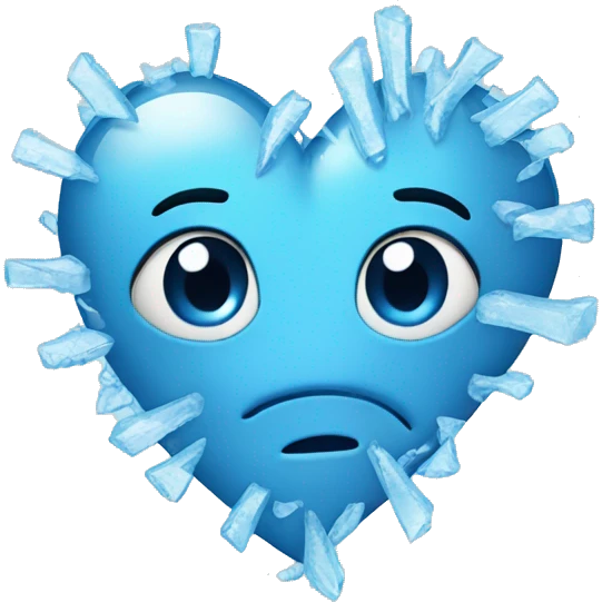 broken frozen blue heart emoji