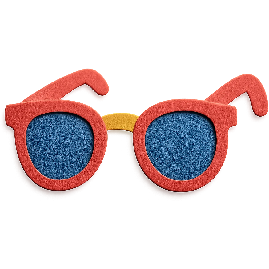 colorful and playful sunglasses in paper-craft style emoji