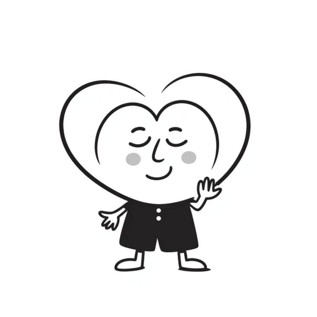 A hand-drawn heart cartoon character with cute face and arms, where the top curved parts of the heart clearly resemble butt cheeks emoji