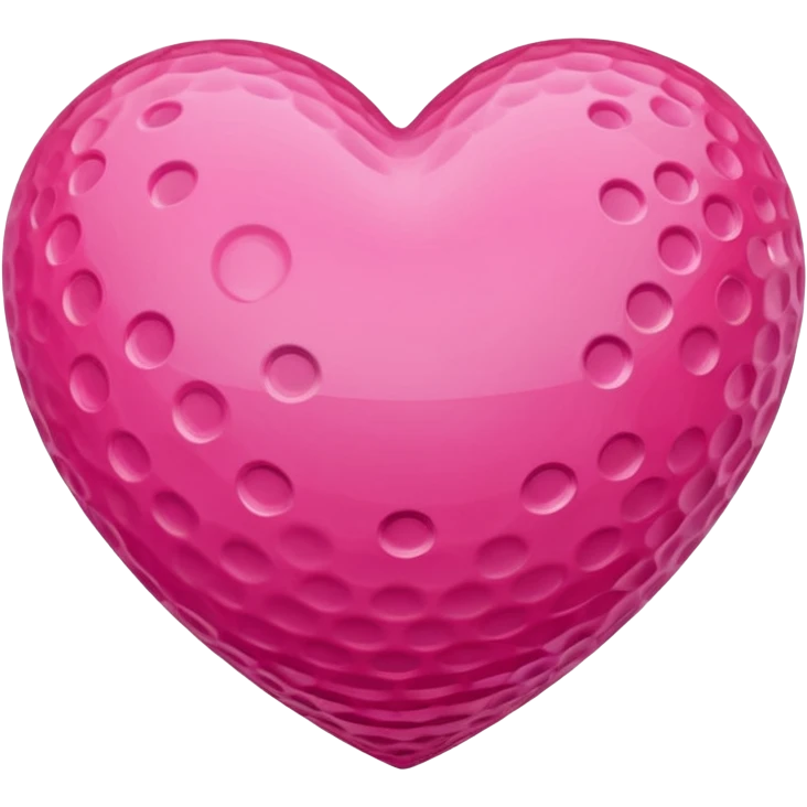 Pink golf ball in the shape of a heart emoji