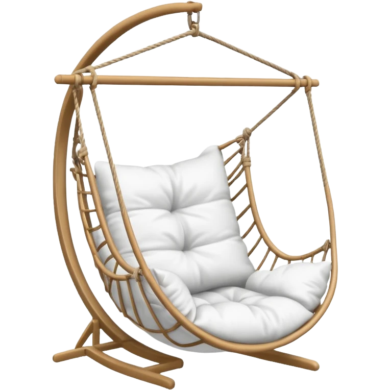 classic hanging chair with big pillows and blanket emoji