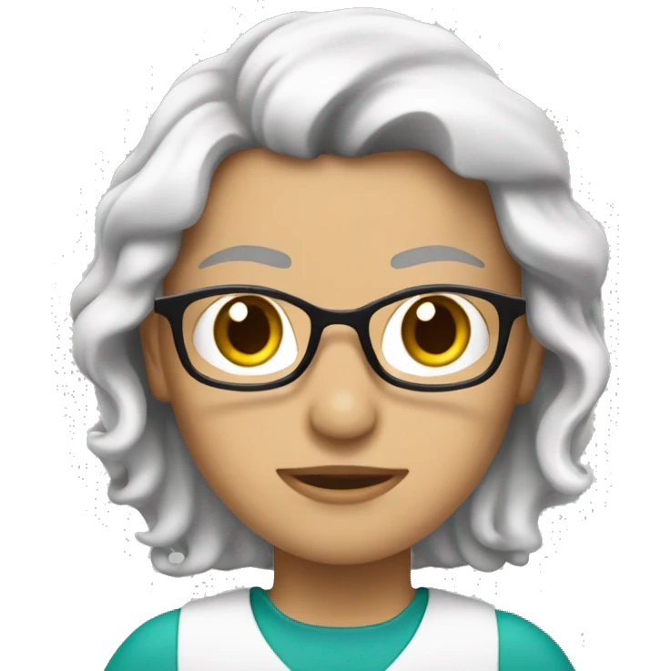 profesora, con piel blanca, pelo ondulado  emoji