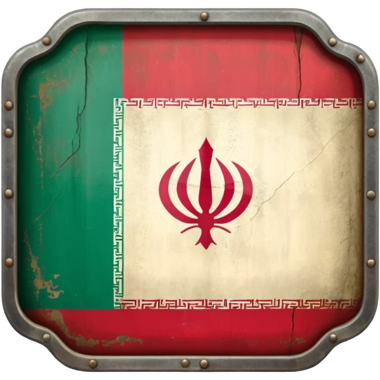 rectangular shield with old the flag of Iran emoji