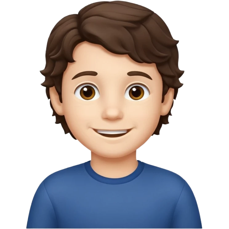 brunette wavy hair  boy 6 years old emoji