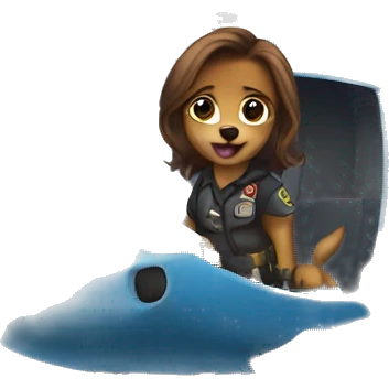 Skye from puppy patrol in a helicopter. emoji
