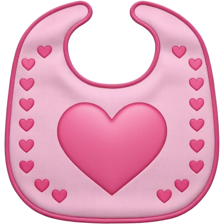 Pink bib with heart pattern emoji