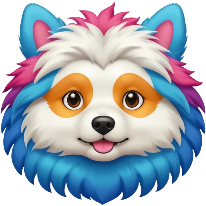 Colorful fakeamon doggie emoji