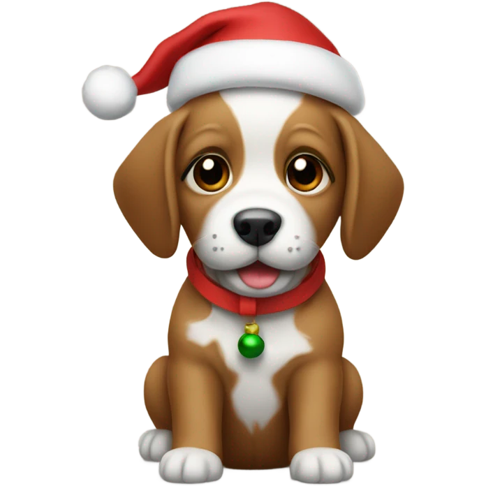 Christmas puppy emoji