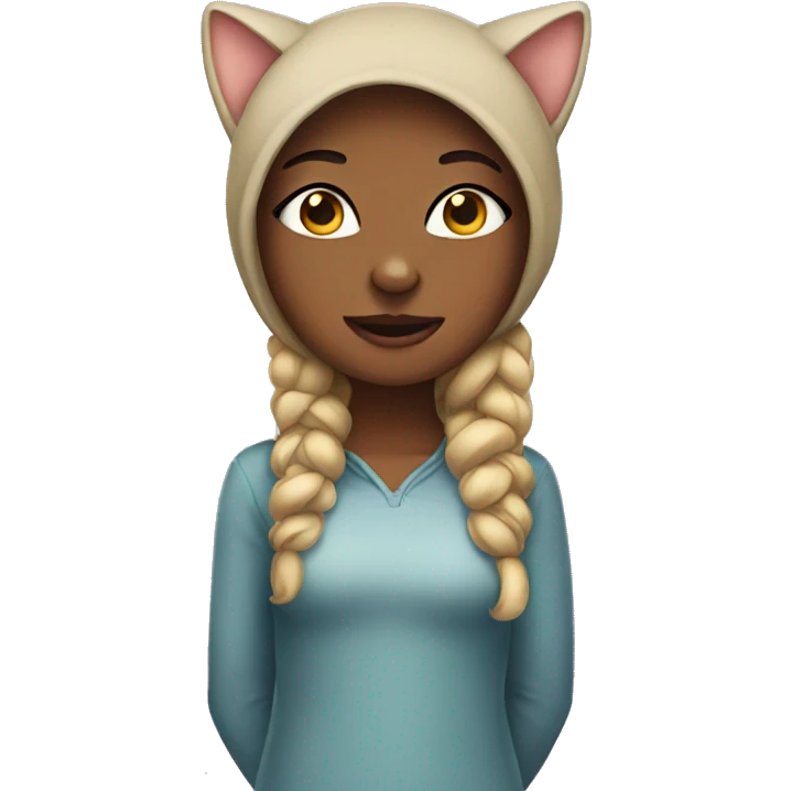 girl wearing cat costumes  emoji