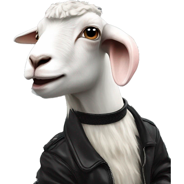 goat in black Moncler jacket driving black Audi RS6 emoji