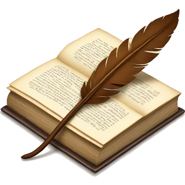 A book and quill emoji