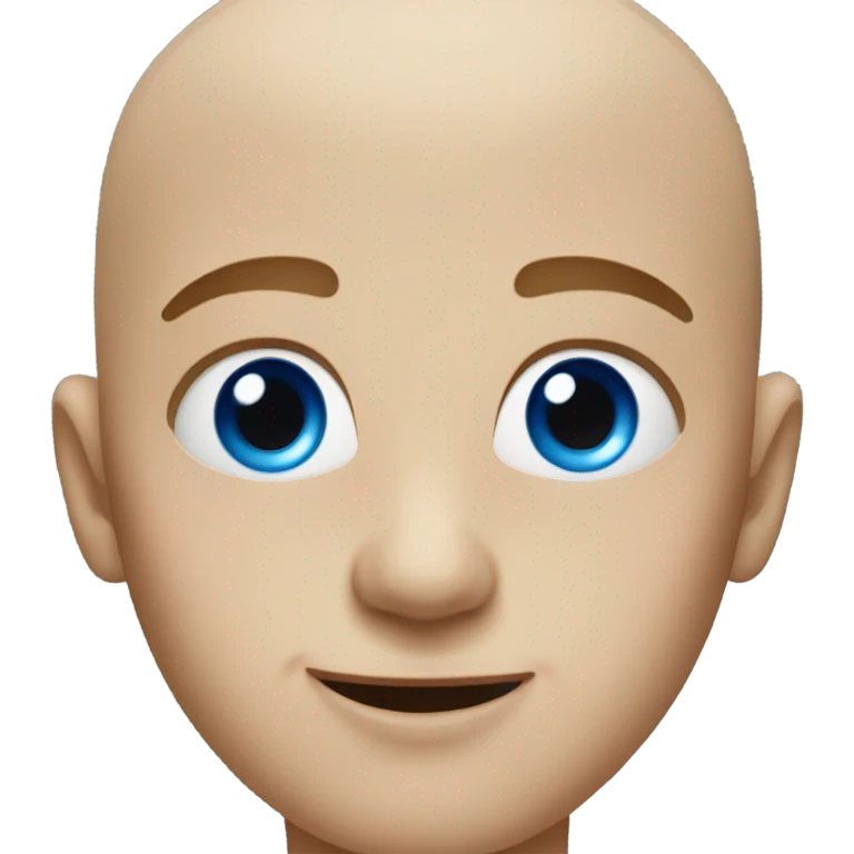 bald boy with open mouth blue eyes emoji