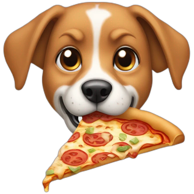 Dog eating a piza emoji