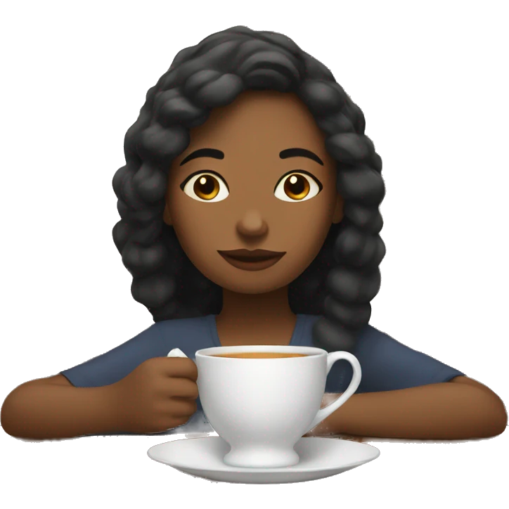 Girl sipping tea emoji