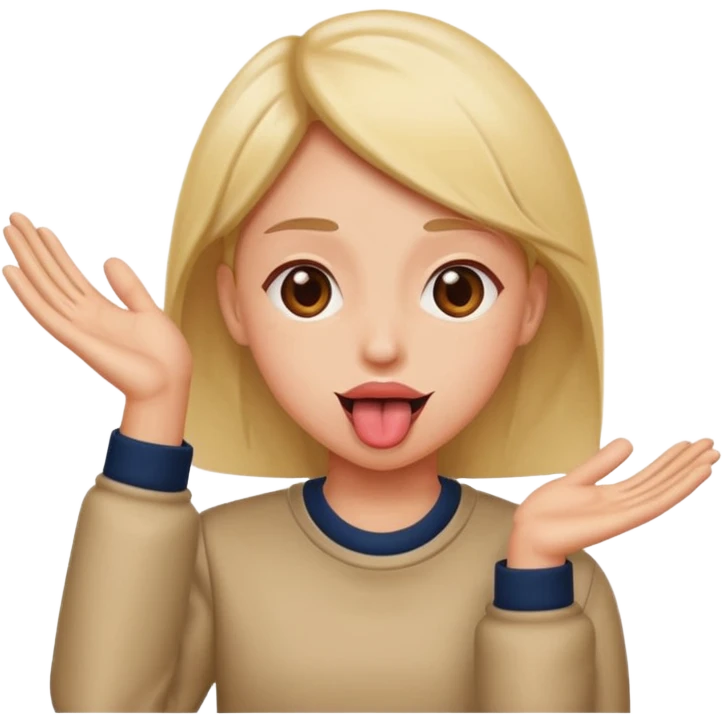 Tongue out with hands to the side  emoji