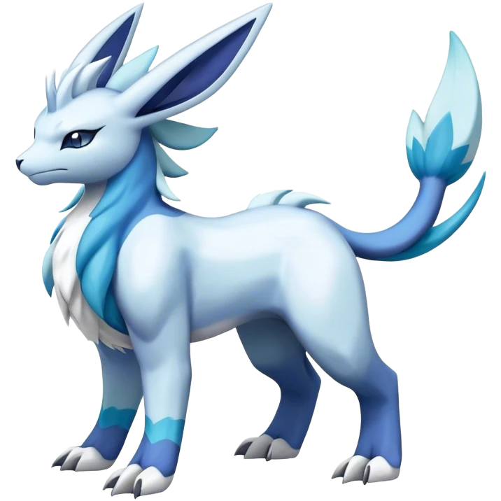 lugia-dialga-suicune-Glaceon-hybrid, full body emoji