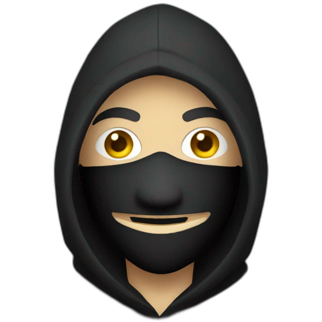 hooded guy wearing guy fawkes mask emoji